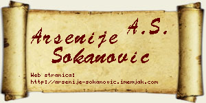 Arsenije Sokanović vizit kartica